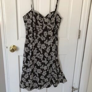 Chocolate brown floral summer dress